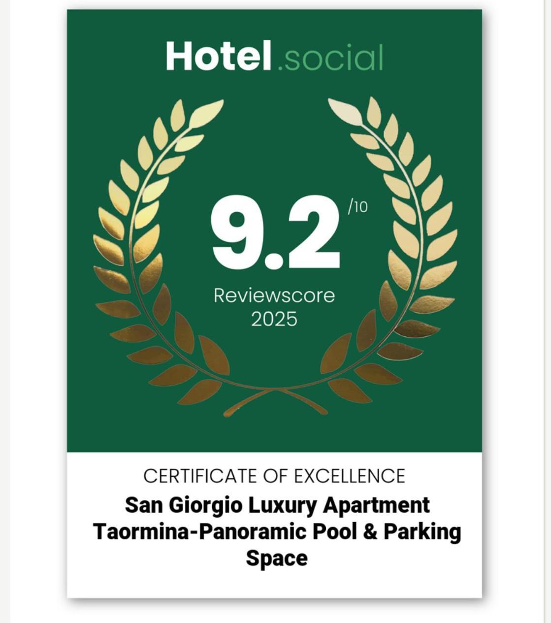 San Giorgio Luxury Taormina-panoramic Pool & Parking Space Apartment *